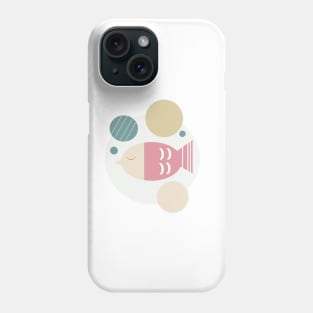 Cartoonish fish in pastel hues Phone Case