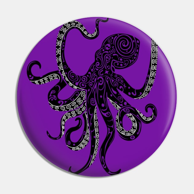 Tattooed Octopus Pin by Designs by Darrin