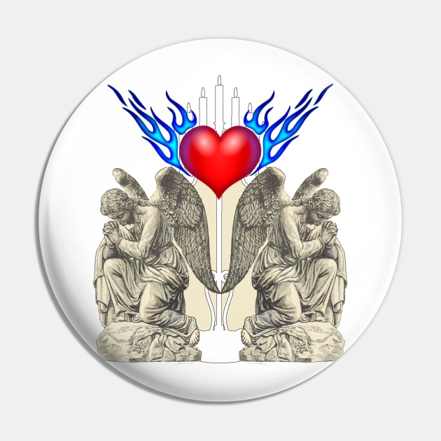 Holy heart with crying angels Pin by Marccelus