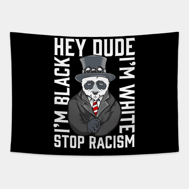 Stop Racism Panda 86 45 Tapestry by PhantomDesign