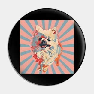 Pomeranian in 80's Pin