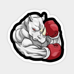 Rhino as boxer with boxing gloves Magnet