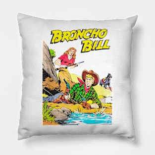 Confrontation Cowboy Broncho Bill Western Retro Comic Pillow