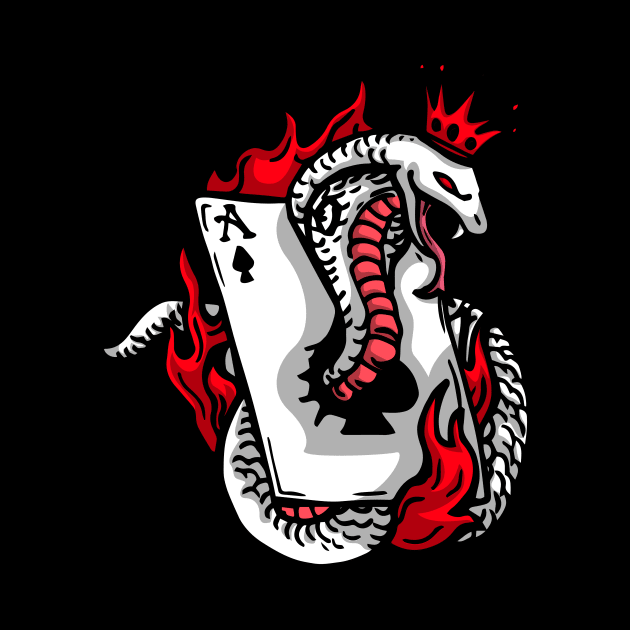 Ace of Spades Snake Tattoo by SybaDesign