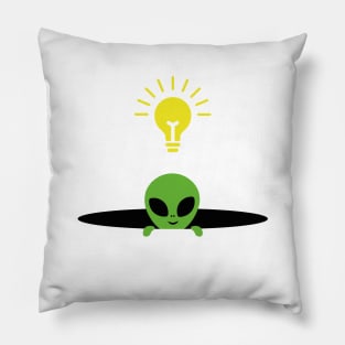 Minimal art with Alien Invasion idea Pillow