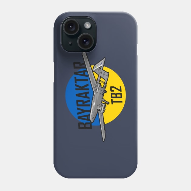 Blue Yellow Ukraine Bayraktar Drone Phone Case by KaroCars