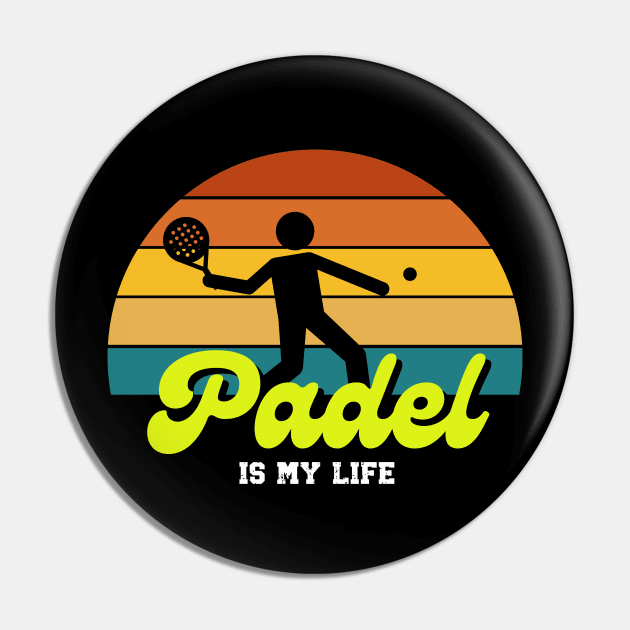 Padel Lover Retro Design Pin by ARTSYVIBES111