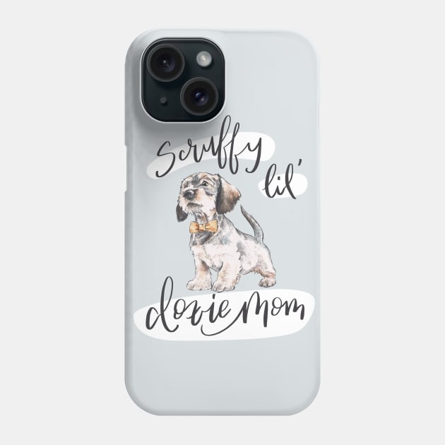 Scruffy Doxie Mom Phone Case by stuckyillustration