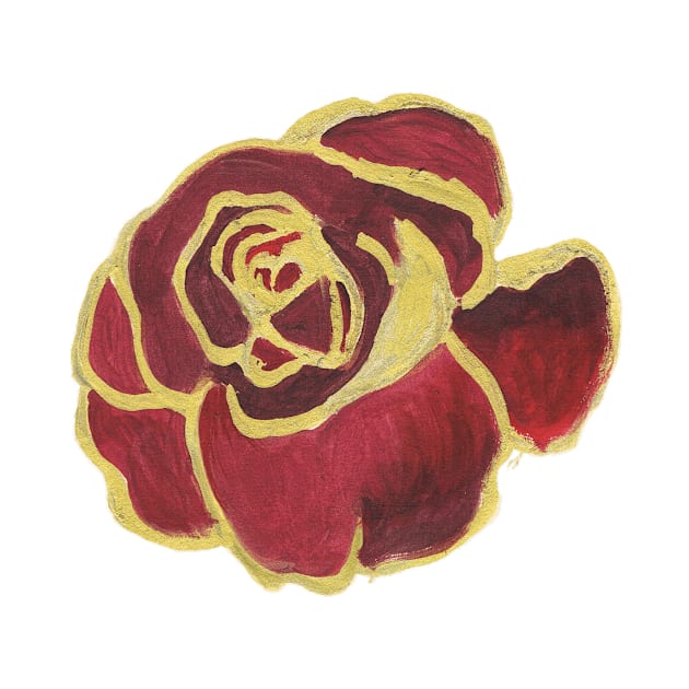 Red Velvet Gold Rose by Art2Smart