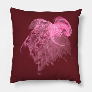 Pink Wave Fractal Pillow