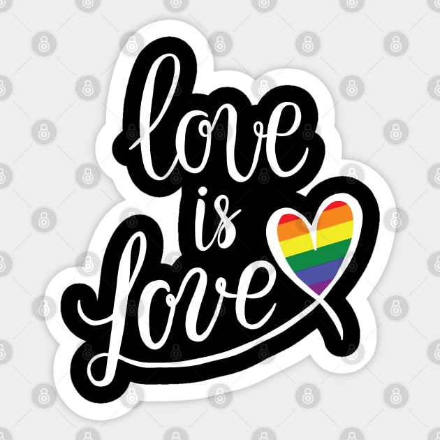 Sticker Coeur Love Is Love, Autocollant LGBT