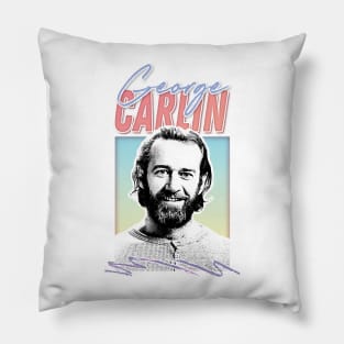 George Carlin / Retro Aesthetic Fan Art Design Pillow