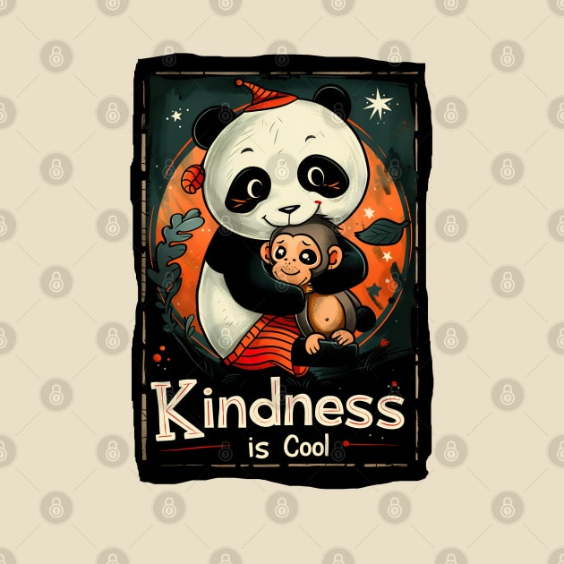 Kindness is Cool-Panda and Monkey 1 by Peter Awax