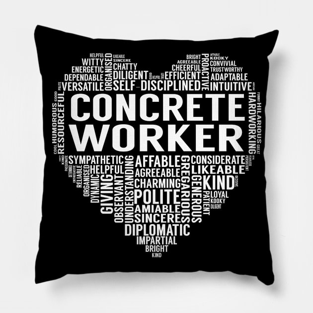 Concrete Worker Heart Pillow by LotusTee