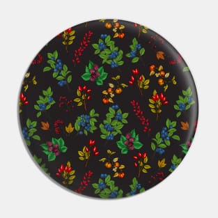 Autumn berries on chocolate brown Pin