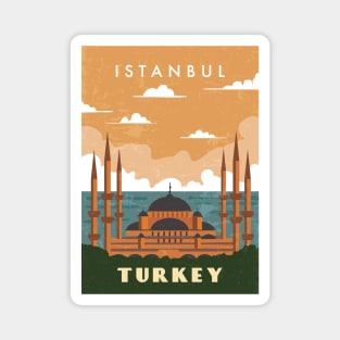 Retro travel poster Magnet