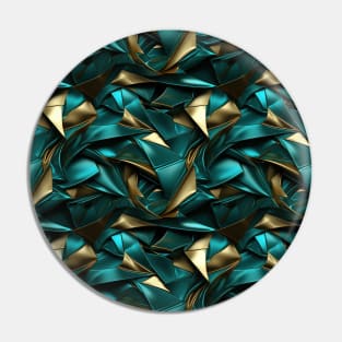 Funky Facade: Trompe-l’oeil Green Turquoise and Gold Pin