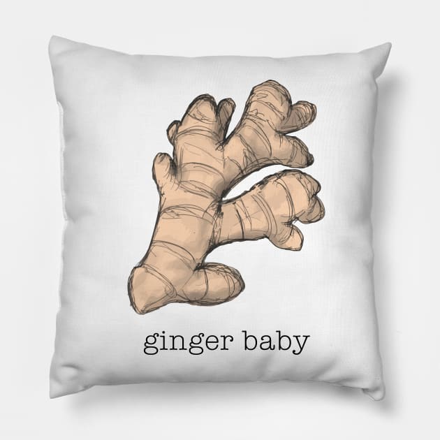 Ginger Baby illustration with Words Pillow by KristopherBel