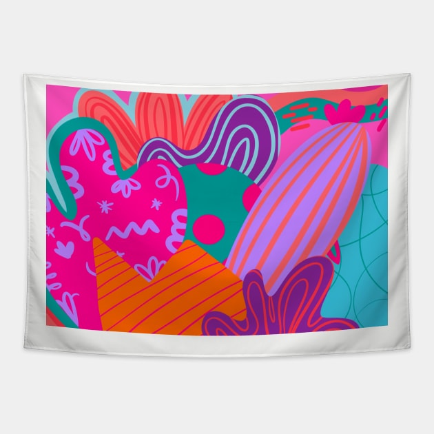 neon cactus Tapestry by AS.PAINTINGS