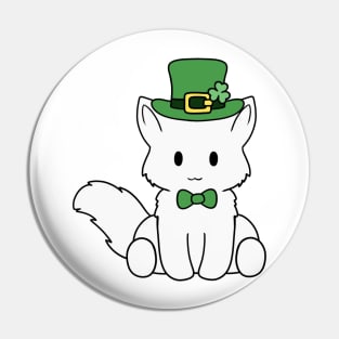 St Patrick Day White Fox Pin