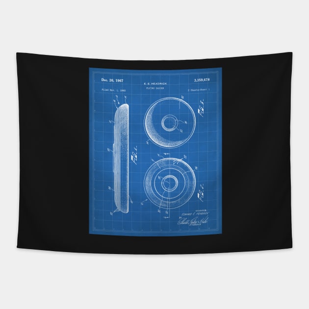 Disc Golf Patent - Golfer Frisbee Art - Blueprint Tapestry by patentpress