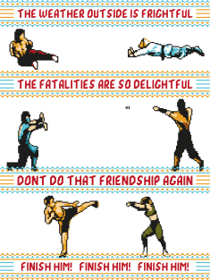 Finish Him! Finish Him! Finish Him! - Mortal Kombat Ugly Sweater, Christmas Sweater & Holiday Sweater Magnet