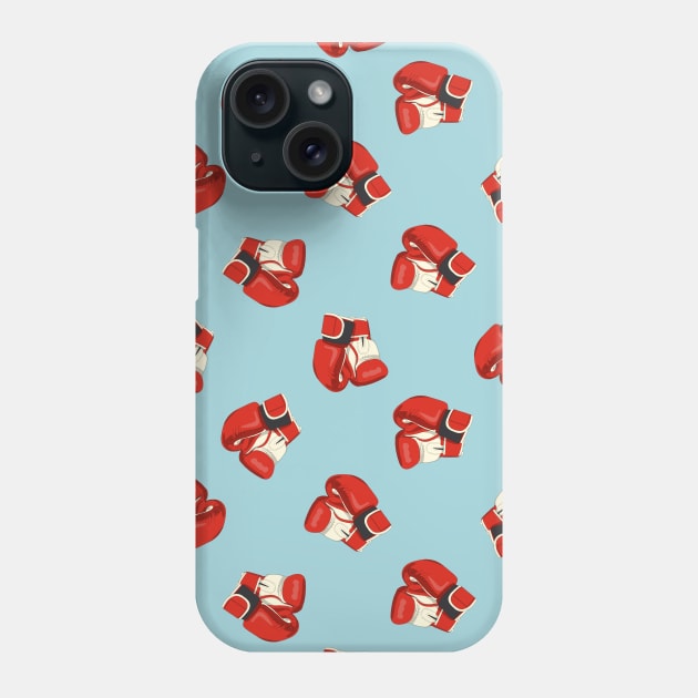 Red Boxing Gloves Pattern Phone Case by okpinsArtDesign