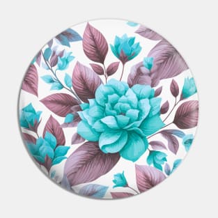 Pastel Blue Spring Flowers Pin