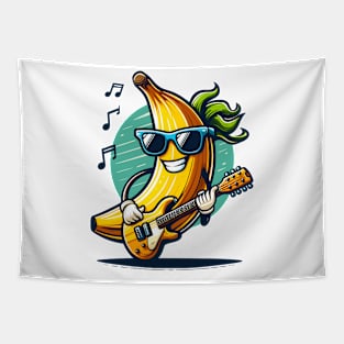 Banana Playing Guitar Tapestry