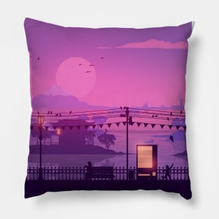 Japan Landscape Art Pillow