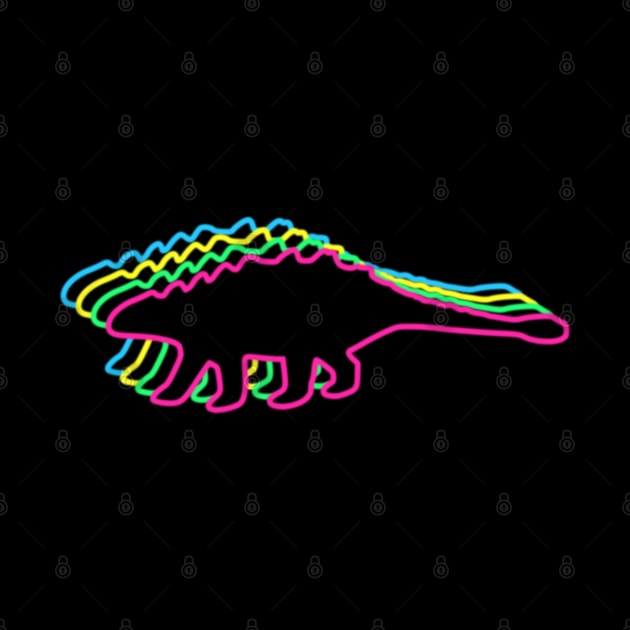 Ankylosaurus 80s Neon by Nerd_art