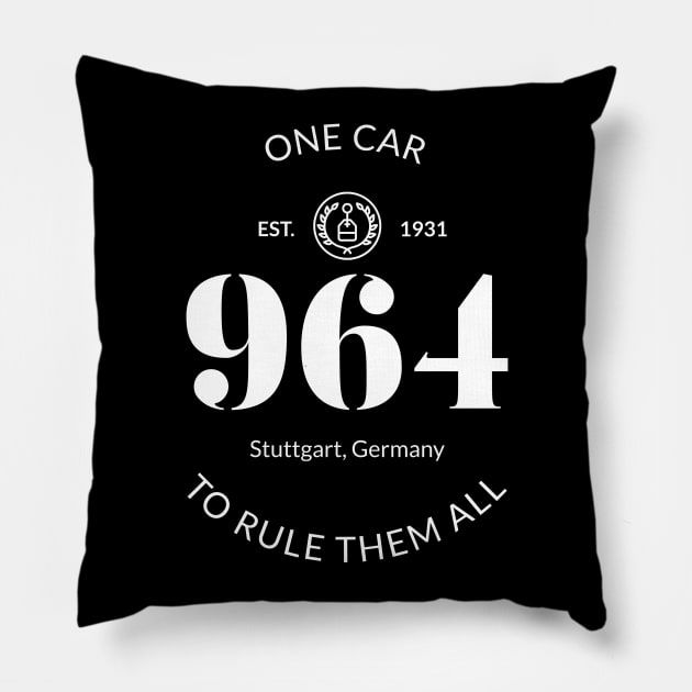 964 - One Car To Rule Them All - Black Pillow by v55555