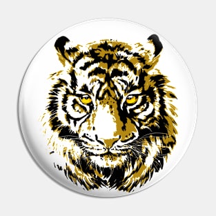 Beige Tiger Head T-Shirt - Tiger T-Shirt Pin