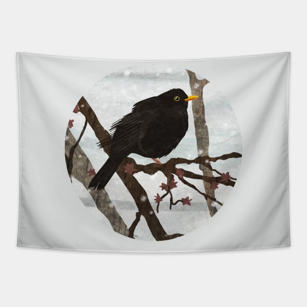 Blackbird Tapestry by KatherineBlowerDesigns