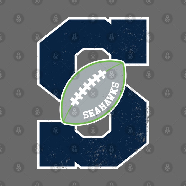 Big Bold Seattle Seahawks Monogram by Rad Love