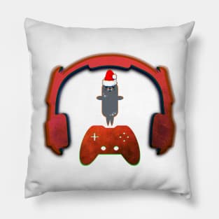 Christmas Sea Otter - Gaming Music Headphones - Christmas Holiday Gift Pillow