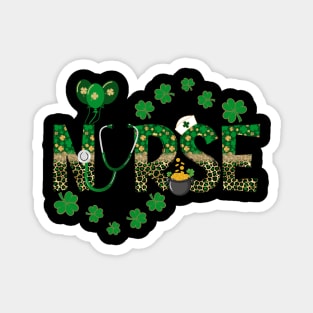 Nurse Stethoscope St. Patrick's Day Shamrock Magnet