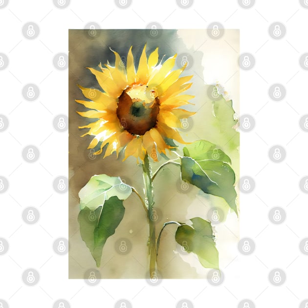 Watercolor Sunflower on a Sunny Day by designs4days