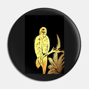 YELLOW TROPICAL PARAKEET ON BLACK BACKGROUND Pin