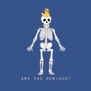 Skeleton and Yellow Duck funny death T-Shirt