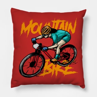 cycling mountain bike games vector Pillow