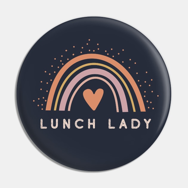 Lunch lady - Boho casual rainbow dark Design Pin by best-vibes-only