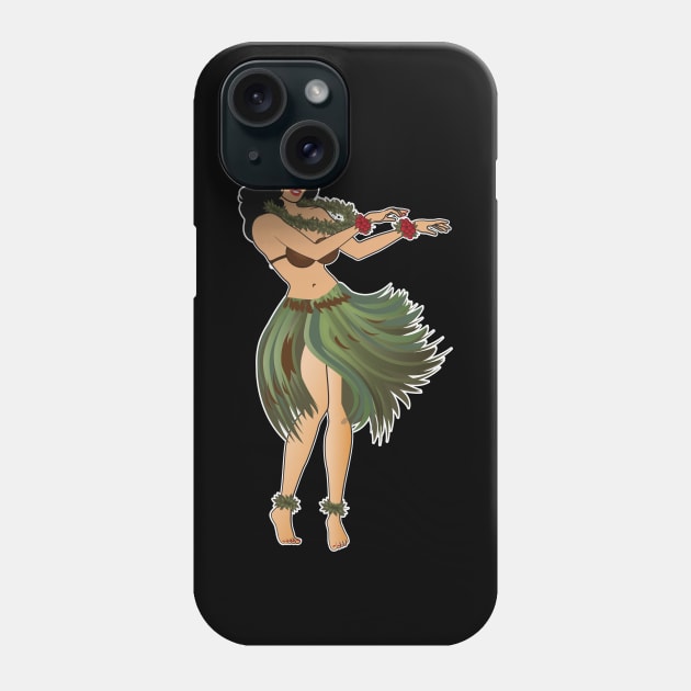 Beautiful Hula Girl Dancing the Hula Phone Case by PauHanaDesign