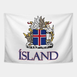 Iceland (in Icelandic) - National Coat of Arms Design Tapestry