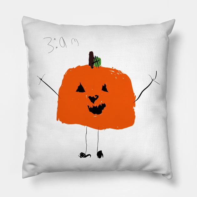 Charlie Pumpkin Pillow by Foxtrotmadlyart