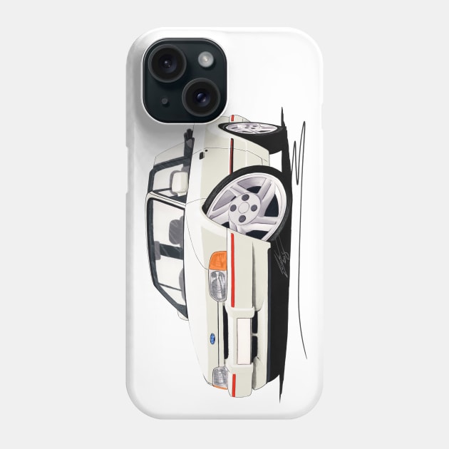 Ford Escort (Mk4) XR3i Cabriolet White Phone Case by y30man5