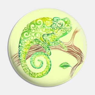 Swirly Chameleon Pin