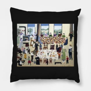 grandma moses - The Quilting Bee Pillow