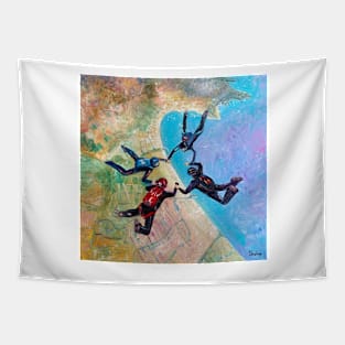 Skydiver Over Empuriabrava Tapestry