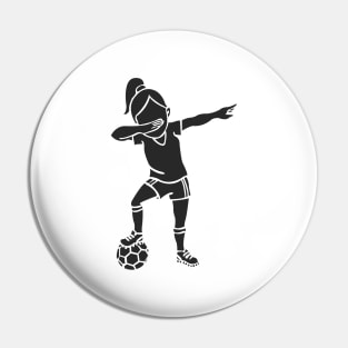 'Dabbing Soccer Girl' Awesome Balls Gift Pin